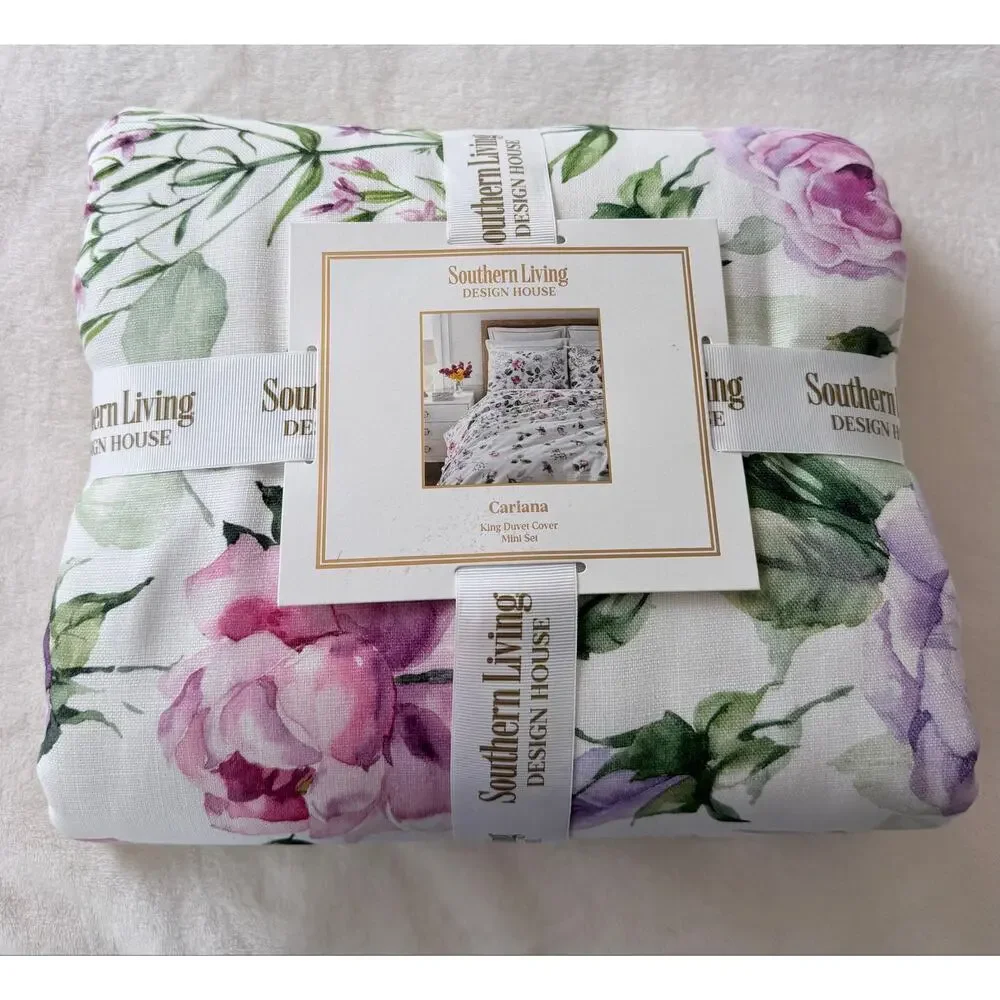 Southern Living Design House Cariana King Duvet Cover Mini Set 3 PC $249 NWT